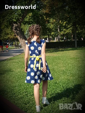 Детска рокля на цветя, 100% памук, 8 години, 122 - 128 см
