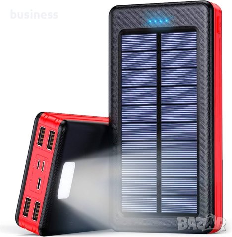 Power Bank за телефони UKC 60000 mAh със соларен панел 4 USB с 3 адаптера, снимка 1 - Друга електроника - 43245295