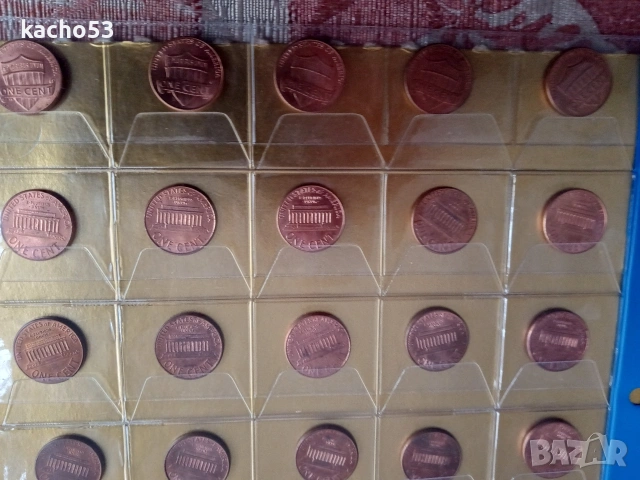 40 броя по 1 цент 1966 - 2016 г. САЩ, снимка 9 - Нумизматика и бонистика - 53152560