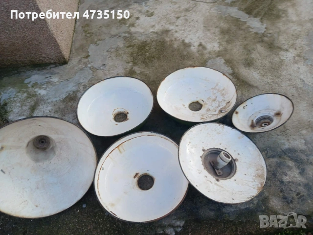 Лото от стари емайлирани лампи, снимка 3 - Антикварни и старинни предмети - 53444611
