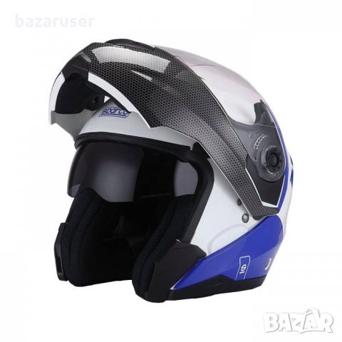 Каска за Мотор Sparco SP 505 BLUE/WHITE XS(53-54 см),S(55-56см),M(57-58 cm),L(59-60см),XL(61см),, снимка 3 - Аксесоари и консумативи - 32404045