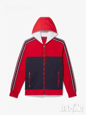 Michael Kors Mix Media Logo Fz Hoodie In Crimson - страхотно мъжко горнище С, снимка 4 - Спортни дрехи, екипи - 49576180