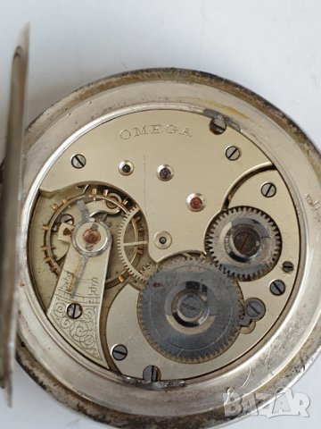 Сребърен джобен часовник OMEGA, снимка 8 - Антикварни и старинни предмети - 39756714