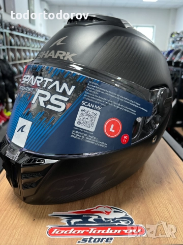 Мото Каска SHARK Spartan RS CARBON SKIN Matt,L 59-60,очила,като нова!, снимка 1