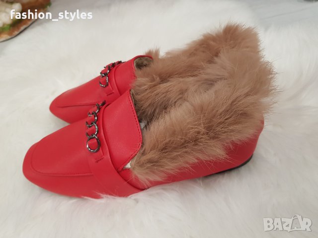 Разпродажба Мокасини с естествен косъм, снимка 2 - Дамски ежедневни обувки - 34810547