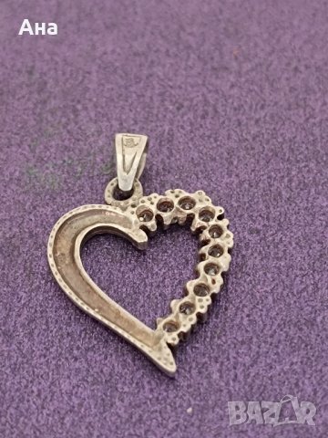 Сребърна висулка сърце Буква АИ, снимка 4 - Колиета, медальони, синджири - 43985184
