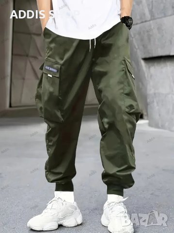 Мъжки ежедневни карго панталони в уличен стил с голям размер, 3цвята, снимка 4 - Панталони - 43900188