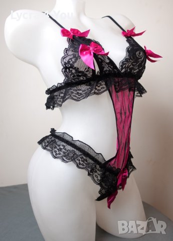 S дамско еротично боди с отворено дъно и разкриващи чашки, снимка 3 - Бельо - 43545971