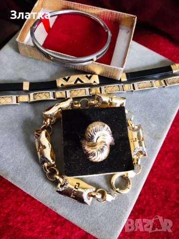 Златна гривна бяло злато тип "белезник" - 18 карата,15.67 грама. Златни бижута 14 карата., снимка 8 - Гривни - 41641394