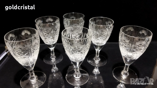 кристални чаши, снимка 2 - Антикварни и старинни предмети - 19246300