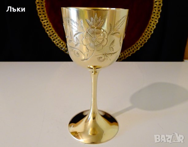 Бронзов бокал Saudi Arabia,кръстосани саби,цветя. , снимка 6 - Антикварни и старинни предмети - 37716038