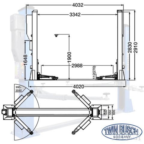 Подемник 6t PROFI TWIN BUSCH GmbH GERMANY автоматично спускане. ЛИЗИНГ, снимка 14 - Подемници - 43922520