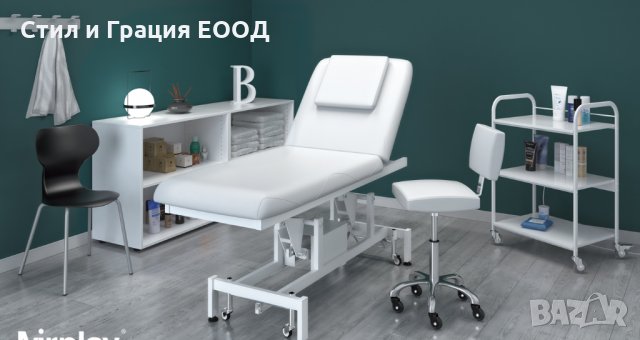 Електрическа кушетка Mary (1 мотор) 187 х 73 x 68/90 см -бяла/черна, снимка 1