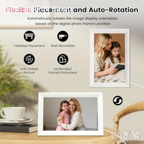 Нова 10.1" WiFi дигитална фоторамка IPS тъчскрийн 32GB Frameo за снимки, снимка 6 - Друга електроника - 53009905