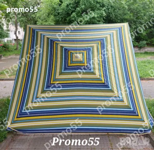 Градински чадър голям квадратен 250см. х250см., снимка 4 - Градински мебели, декорация  - 50296144