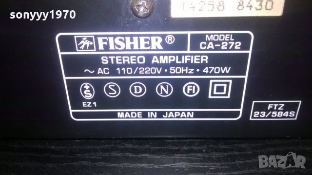FISHER-JAPAN-470W НА ТРАФА, снимка 12 - Ресийвъри, усилватели, смесителни пултове - 27573098