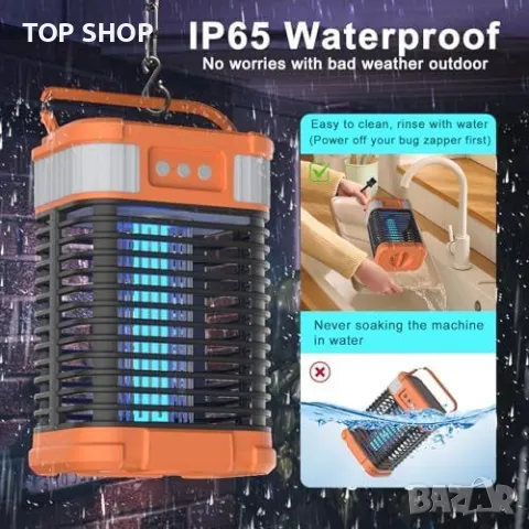 Нов Електрически убиец на комари и мухи с USB зарядно Лампа насекоми, снимка 7 - Други стоки за дома - 49804816