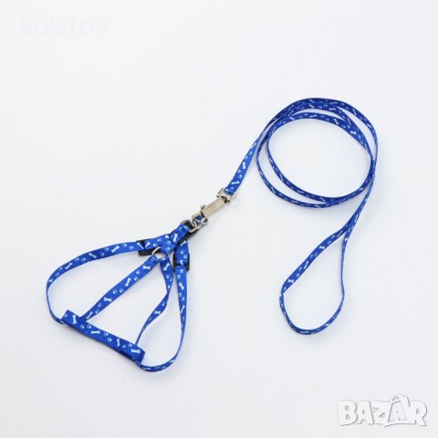 Нагръдник и повод за куче или котка 2 в 1 - Син, снимка 5 - За кучета - 26292844