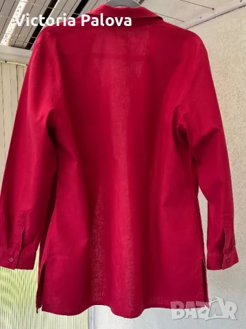 Красива плътна риза/туника  лен и памук, снимка 6 - Ризи - 42623290