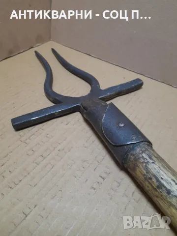 Соц Стара Ръчно Кована Вила За Цвекло., снимка 8 - Антикварни и старинни предмети - 48951034