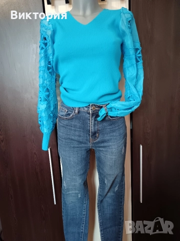 дамска блуза +дънки, снимка 4 - Блузи с дълъг ръкав и пуловери - 52901806