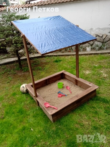 Детски Пясъчник със сенник,кафяв., снимка 3 - Други - 53399714