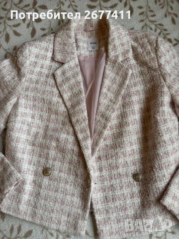 Късо розово сако букле , снимка 2 - Сака - 53285162