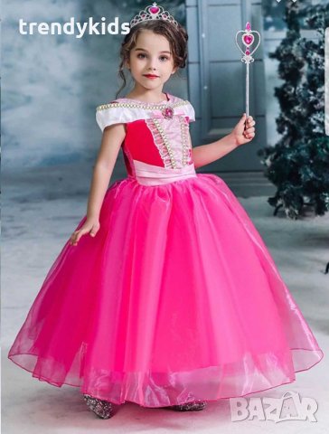 Разкошна рокля на  Спящата красавица и Белл+подарък коронка , снимка 3 - Детски рокли и поли - 28468672