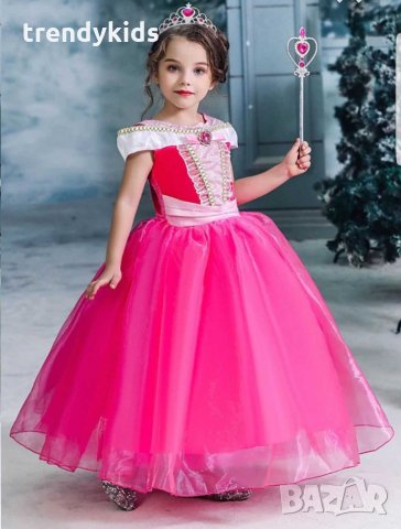 Разкошна рокля на Спящата красавица и Белл+подарък коронка , снимка 3 - Детски рокли и поли - 28468672