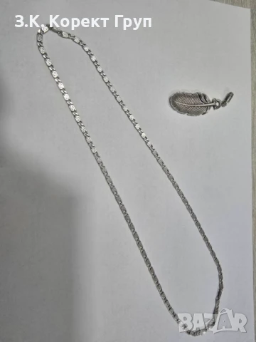 Сребърен синджир с висулка , снимка 3 - Колиета, медальони, синджири - 51111740