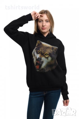 Нов дамски суичър с дигитален печат Зъбат вълк, Серия вълци, снимка 6 - Суичъри - 37006930