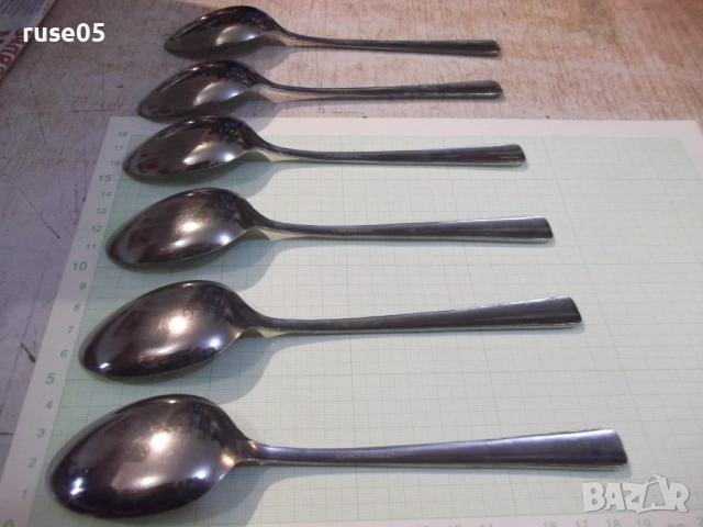 Лот от 6 бр. лъжици с релефни дръжки, снимка 5 - Прибори за хранене, готвене и сервиране - 53134244