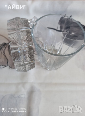 Масивен кристален пепелник и купа за лед, снимка 7 - Аксесоари за кухня - 44896702