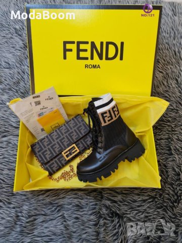 💯Fendi черни обувки и чанта💯, снимка 2 - Дамски боти - 43465213