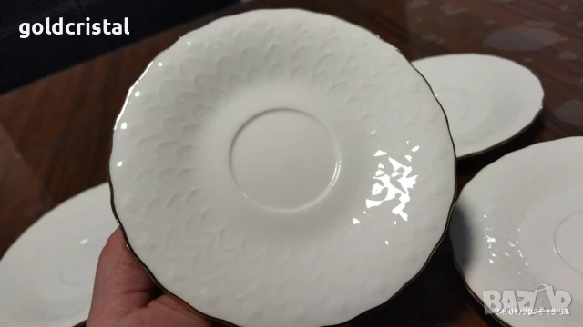 Стар български костен порцелан Бононя Ралица чинийки, снимка 3 - Антикварни и старинни предмети - 50477563
