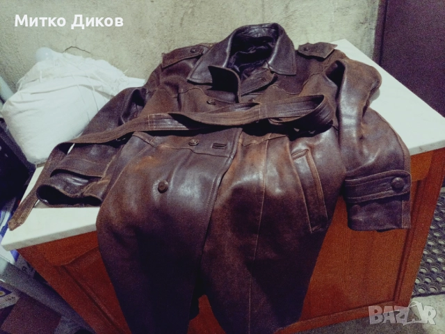 Офицерска шуба от соца дълга естествена кожа на Велур Ловеч размер ХЛ