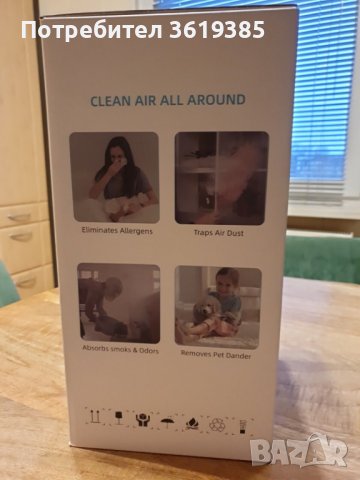 LED пречиствател на въздух с H13 HEPA и филтър с активен въглен - НОВ, снимка 14 - Овлажнители и пречистватели за въздух - 39695508