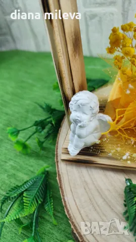 Дървена рамка с декорация в жълто!!, снимка 11 - Декорация за дома - 49136339