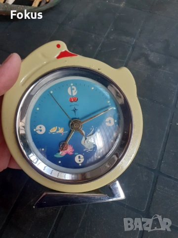 Анимиран китайски часовник будилник с лебед, снимка 2 - Антикварни и старинни предмети - 53280886