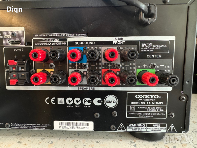 Onkyo TX-NR609, снимка 10 - Ресийвъри, усилватели, смесителни пултове - 44847177