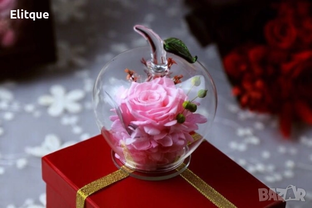 Вечна Роза в стъклена ябълка  YSH F, снимка 10 - Подаръци за жени - 52895116