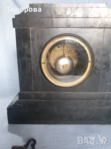 Красив старинен мраморен каминен масивен френски часовник, снимка 6 - Антикварни и старинни предмети - 39223460