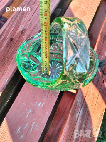 Кристална бонбониера с формата на кошница, снимка 5 - Антикварни и старинни предмети - 47990956