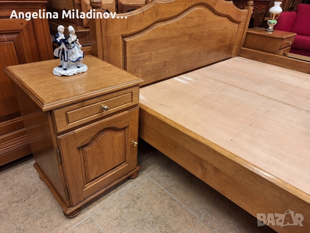 К - т спалня и две нощни шкафчета дъб масив , снимка 5 - Спални и легла - 52712318