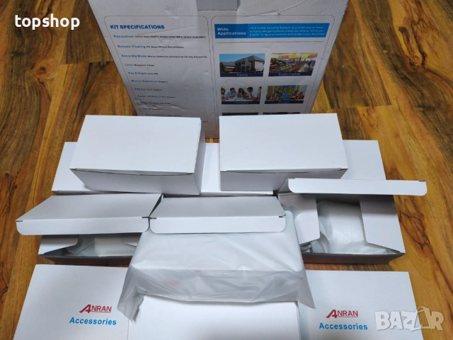 Продавам пълен комплект система с 8 камери за видеонаблюдение ANRAN AR-D6008. ЧИСТО НОВА, ТЕСТВАНА.., снимка 1 - Комплекти за видеонаблюдение - 51636488
