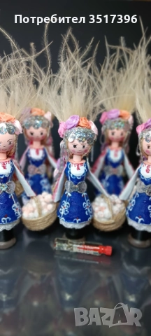 Лазарка - Дървена кукла с българска национална носия, снимка 4 - Декорация за дома - 51510287