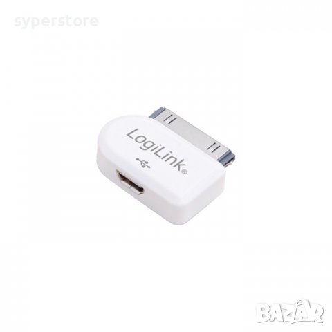Адаптер, LogiLink, за Apple Dock, с Micro USB2.0 към USB F, AA0019, бял, SS300104, снимка 1 - Аксесоари за Apple - 38333384