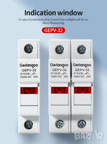 Държач за предпазители за фотоволтаични панели 10*38mm, снимка 5 - Друга електроника - 51243376