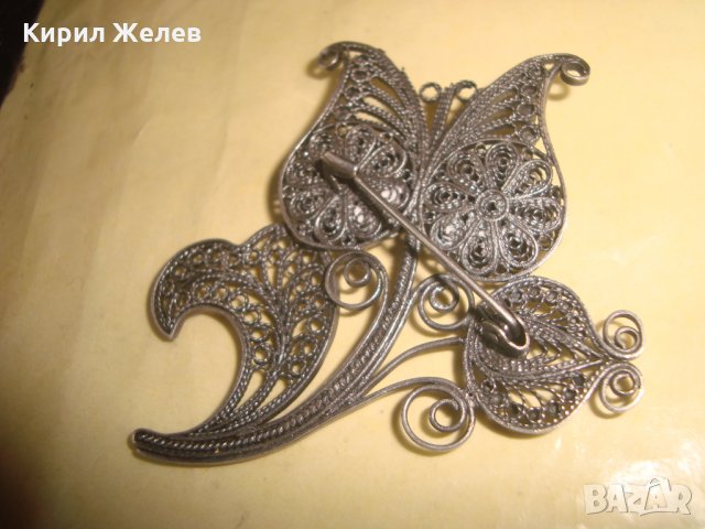 ИЗУМИТЕЛНО КРАСИВА ФИЛИГРАННА СРЕБЪРНА БРОШКА 19 ВЕК ВИСОКА ПРОБА СРЕБРО РЪЧНА РАБОТА БИЖУ 22626, снимка 14 - Антикварни и старинни предмети - 33045225