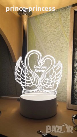 LED Нощна лампа Лебеди, снимка 1 - Лед осветление - 32145813
